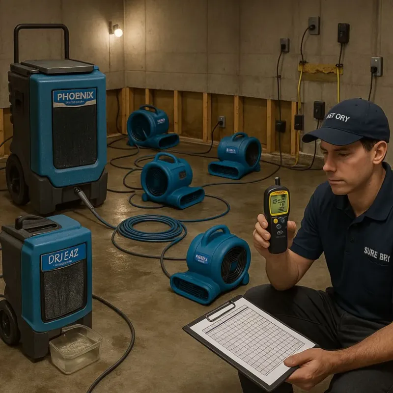 Structural Drying and Dehumidification process in Rosepine, LA
